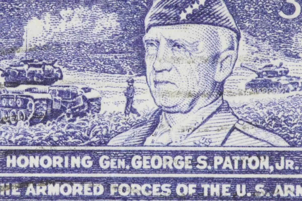 Portrait of General George S. Patton Jr. on a U.S. military dollar bill, honoring WWII hero.