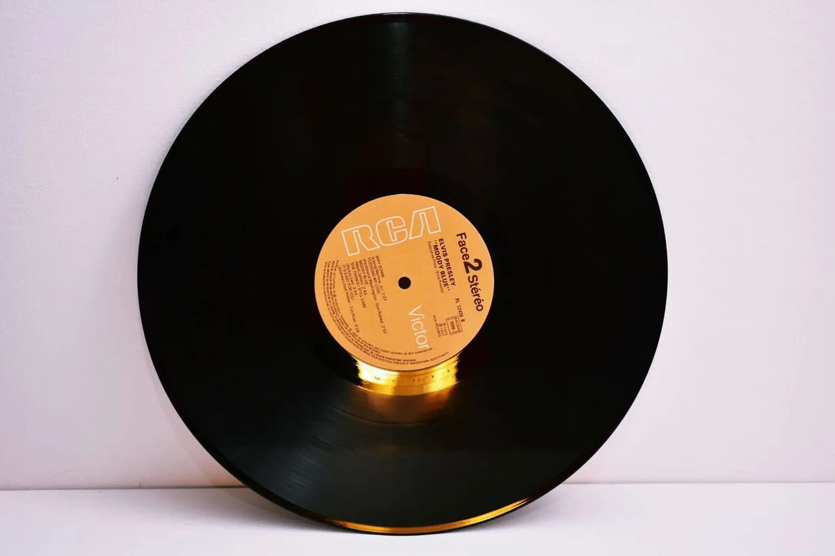 High-quality black vinyl record with vintage RCA label for wall decoration.